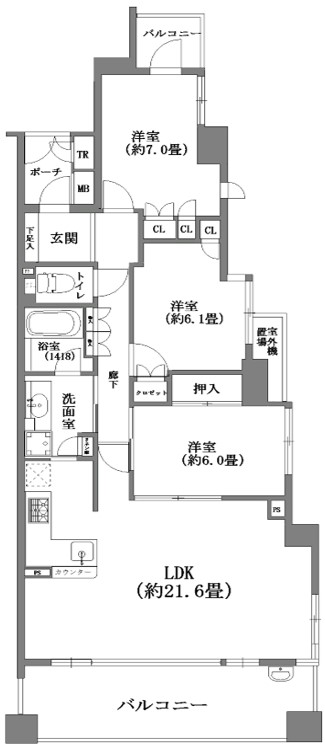 物件名：AR SUMA2 2階部分④
所在地：兵庫県神戸市須磨区大手町2丁目
面　積：約17.24㎡
間取り：1K